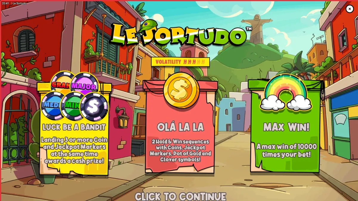 Smokey the raccoon in a Brazilian carnival setting for Le Sortudo slot