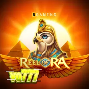 Tampilan visual slot Reel of Ra dengan simbol Mesir dan gulungan pengali
